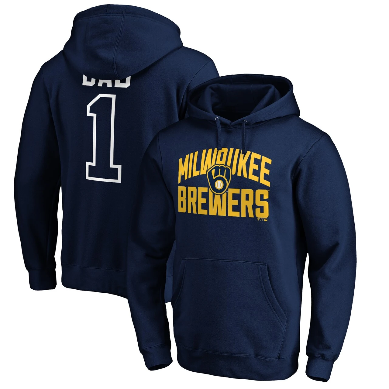 Men's Milwaukee Brewers Fanatics Branded Navy Father's Day #1 Dad Pullover Hoodie 1 Men's Milwaukee Brewers Fanatics Branded Navy Father's Day #1 Dad Pullover Hoodie