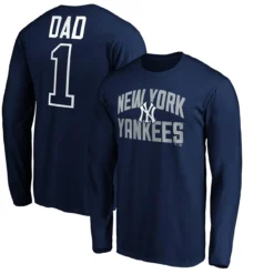 Men's New York Yankees Fanatics Branded Navy Father's Day #1 Dad Long Sleeve T-Shirt