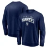 Men's New York Yankees Fanatics Branded Navy Gametime Arch Pullover Sweatshirt