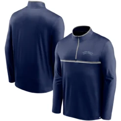 Men's New York Yankees Fanatics Branded Navy Line Up Wordmark Clutch Quarter-Zip Jacket