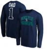 Men's Seattle Mariners Fanatics Branded Navy Father's Day #1 Dad Long Sleeve T-Shirt