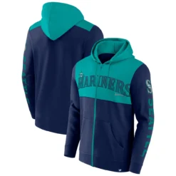 Men's Seattle Mariners Fanatics Branded Navy Walk Off Fleece Full-Zip Hoodie
