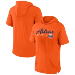 Men's Houston Astros Fanatics Branded Orange Offensive Strategy Short Sleeve Pullover Hoodie