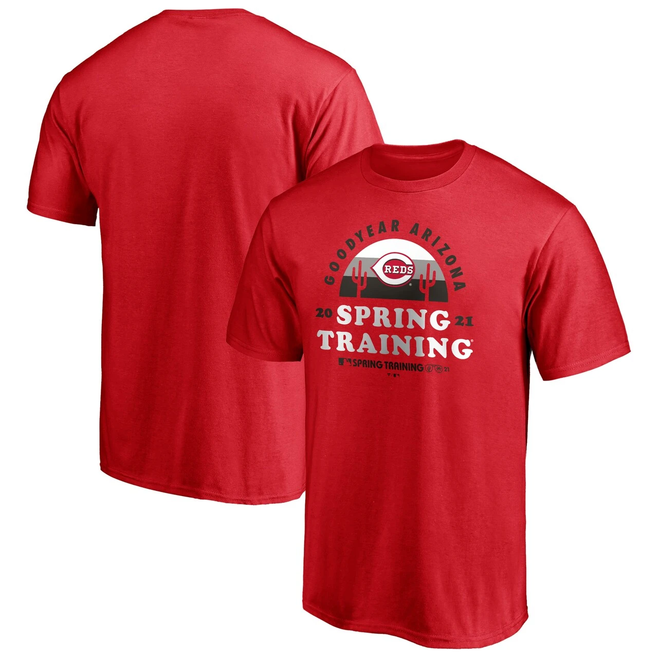 Men's Cincinnati Reds Fanatics Branded Red 2021 Spring Training Cactus League Upper Deck T-Shirt 1 Men's Cincinnati Reds Fanatics Branded Red 2021 Spring Training Cactus League Upper Deck T-Shirt