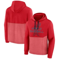Men's Los Angeles Angels Fanatics Branded Red Call The Shots Pullover Hoodie