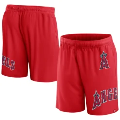 Men's Los Angeles Angels Fanatics Branded Red Clincher Mesh Shorts