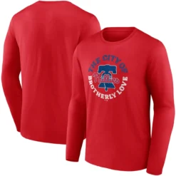 Men's Philadelphia Phillies Fanatics Branded Red The City Of Brotherly Love Hometown Collection Long Sleeve T-Shirt