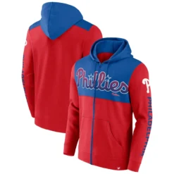 Men's Philadelphia Phillies Fanatics Branded Red Walk Off Fleece Full-Zip Hoodie