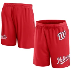 Men's Washington Nationals Fanatics Branded Red Clincher Mesh Shorts