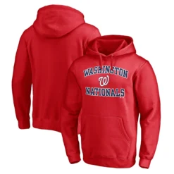 Men's Washington Nationals Fanatics Branded Red Heart & Soul Fitted Pullover Hoodie