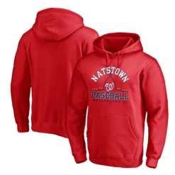 Men's Washington Nationals Fanatics Branded Red Natstown Team Fitted Pullover Hoodie