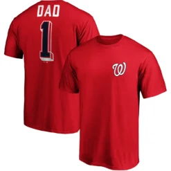 Men's Washington Nationals Fanatics Branded Red Number One Dad Team T-Shirt