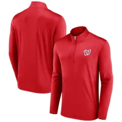 Men's Washington Nationals Fanatics Branded Red Underdog Mindset Quarter-Zip Top