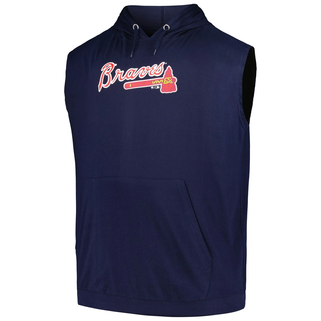 Men's Atlanta Braves Ronald Acuña Jr. Fanatics Branded Navy Name & Number Muscle Tank Hoodie 2 Men's Atlanta Braves Ronald Acuña Jr. Fanatics Branded Navy Name & Number Muscle Tank Hoodie - Image 2