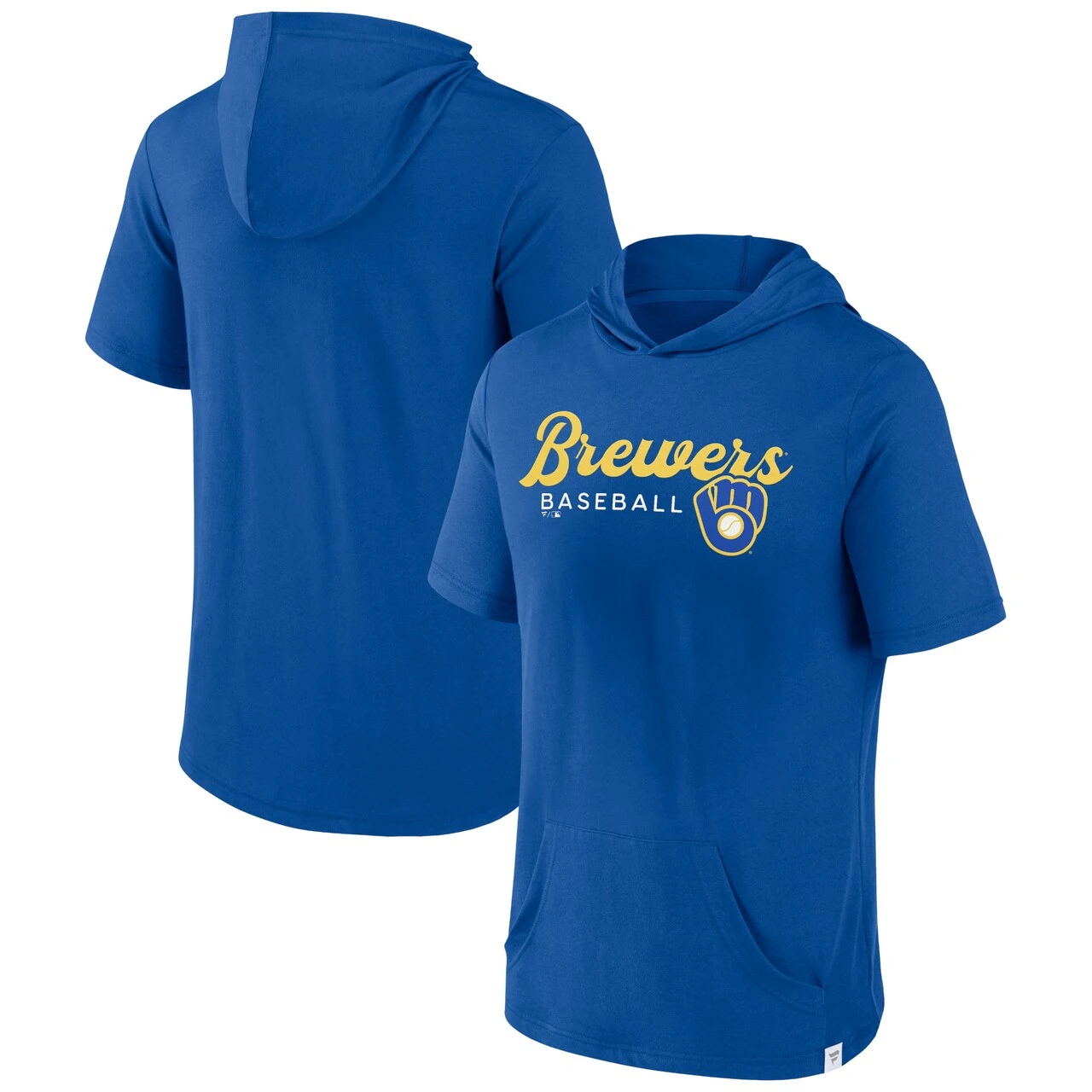 Men's Milwaukee Brewers Fanatics Branded Royal Offensive Strategy Short Sleeve Pullover Hoodie 1 Men's Milwaukee Brewers Fanatics Branded Royal Offensive Strategy Short Sleeve Pullover Hoodie