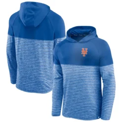 Men's New York Mets Fanatics Branded Royal Line Up Shadow Stripe Raglan Pullover Hoodie