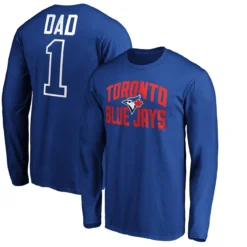 Men's Toronto Blue Jays Fanatics Branded Royal Father's Day #1 Dad Long Sleeve T-Shirt