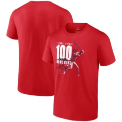 Men's Los Angeles Angels Shohei Ohtani Fanatics Branded Red 100th Career Home Run T-Shirt