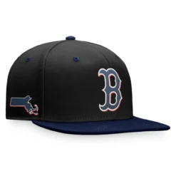 Men's Boston Red Sox Fanatics Branded Black/Navy State Side Two-Tone Snapback Hat