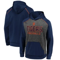 Men's Detroit Tigers Fanatics Branded Charcoal/Navy Game Day Ready Raglan Pullover Hoodie