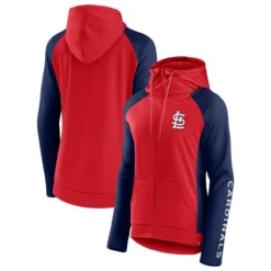 Women's St. Louis Cardinals Fanatics Branded Iconic Raglan Full-Zip Hoodie - Red/Navy