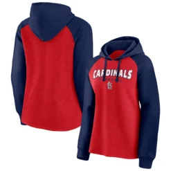 Women's St. Louis Cardinals Fanatics Branded Red/Navy Recharged Raglan Pullover Hoodie