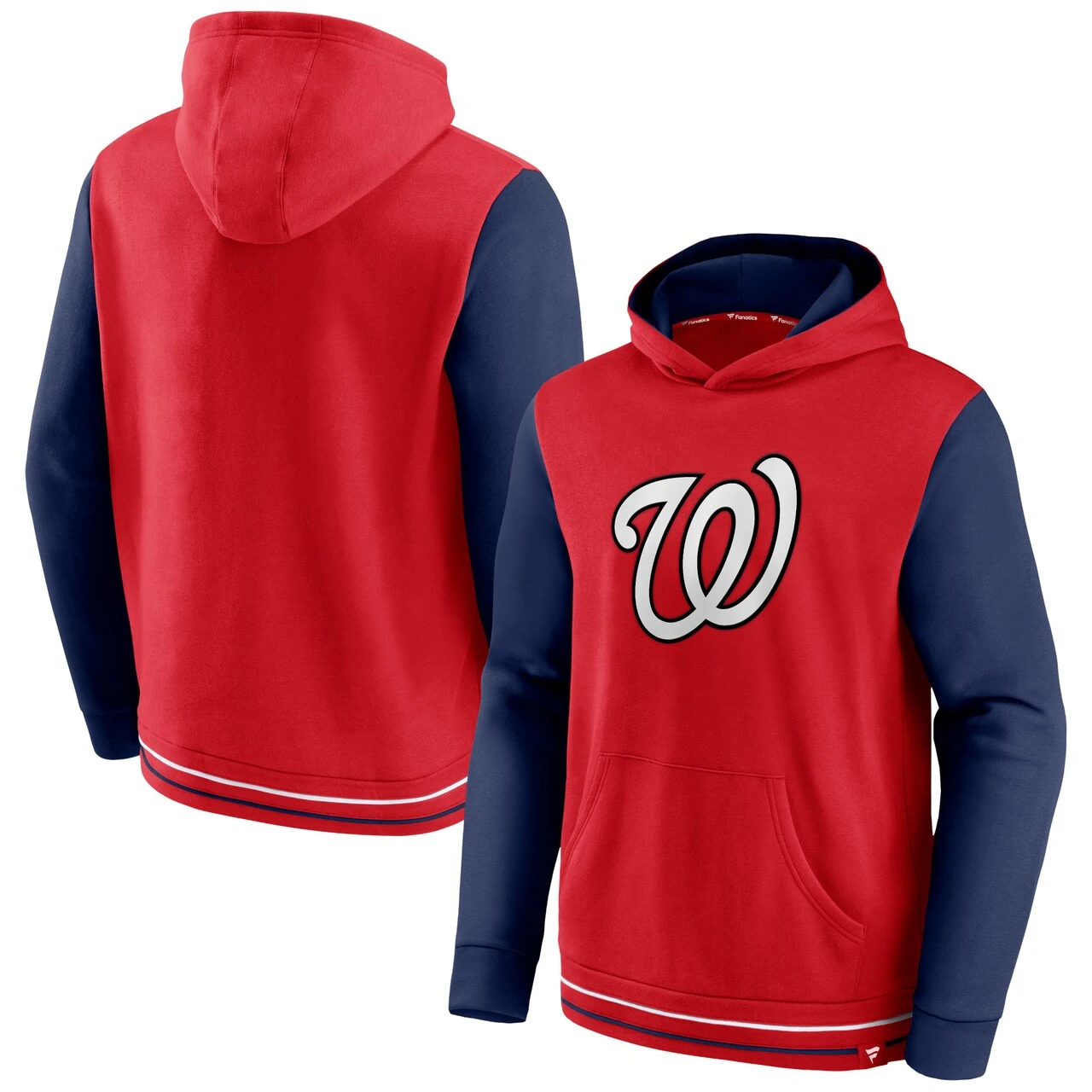 Men's Washington Nationals Fanatics Branded Red/Navy Last Whistle Pullover Hoodie 1 Men's Washington Nationals Fanatics Branded Red/Navy Last Whistle Pullover Hoodie