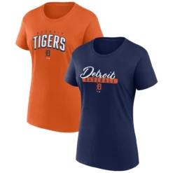 Women's Detroit Tigers Fanatics Branded Navy/Orange Fan T-Shirt Combo Set