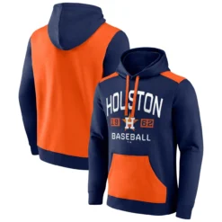 Men's Houston Astros Fanatics Branded Navy/Orange Chip In Pullover Hoodie