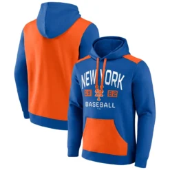 Men's New York Mets Fanatics Branded Royal/Orange Chip In Pullover Hoodie