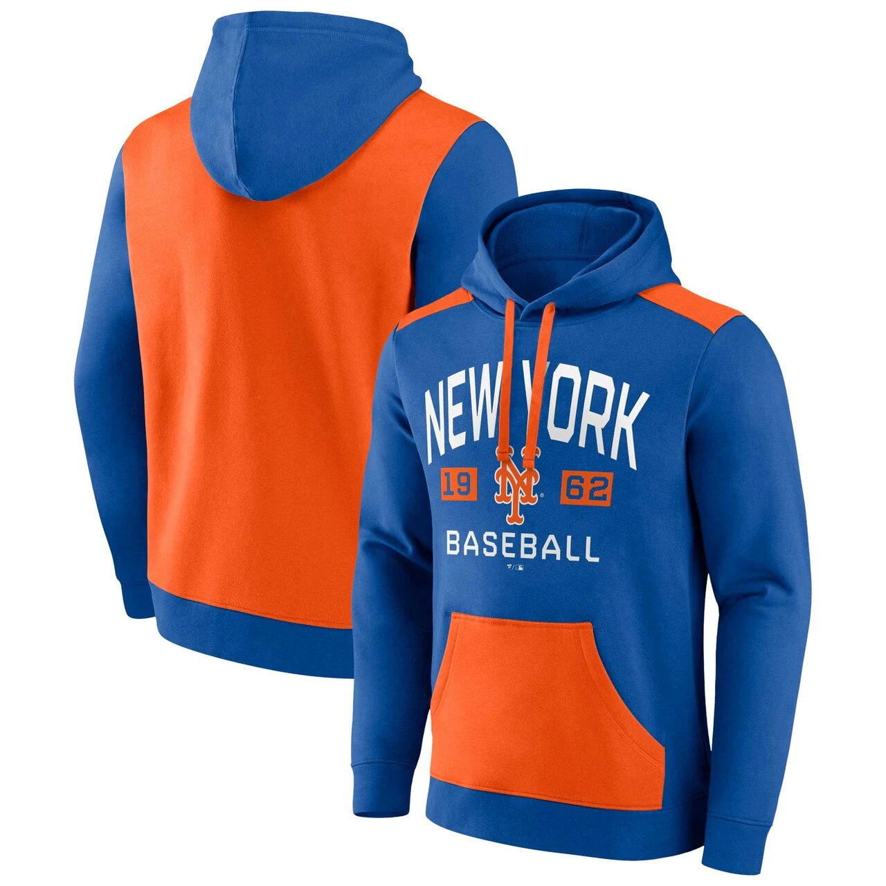 Men's New York Mets Fanatics Branded Royal/Orange Chip In Pullover Hoodie 1 Men's New York Mets Fanatics Branded Royal/Orange Chip In Pullover Hoodie