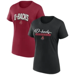 Women's Arizona Diamondbacks Fanatics Branded Black/Red Fan T-Shirt Combo Set