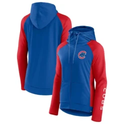Women's Chicago Cubs Fanatics Branded Iconic Raglan Full-Zip Hoodie - Royal/Red