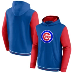 Men's Chicago Cubs Fanatics Branded Royal/Red Last Whistle Pullover Hoodie