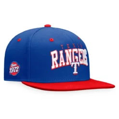 Men's Texas Rangers Fanatics Branded Royal/Red Iconic Lock Up Snapback Hat