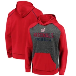 Men's Washington Nationals Fanatics Branded Charcoal/Red Game Day Ready Raglan Pullover Hoodie