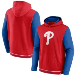 Men's Philadelphia Phillies Fanatics Branded Red/Royal Last Whistle Pullover Hoodie