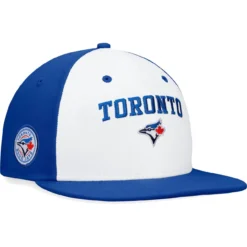 Men's Toronto Blue Jays Fanatics Branded White/Royal Iconic Color Blocked Fitted Hat