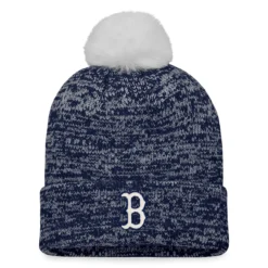 Women's Boston Red Sox Fanatics Branded Navy/White Iconic Cuffed Knit Hat With Pom