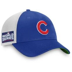 Men's Chicago Cubs Fanatics Branded Royal/White 2016 World Series Patch Team Trucker Snapback Hat