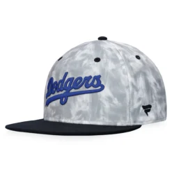 Men's Los Angeles Dodgers Fanatics Branded Black/White Smoke Dye Fitted Hat