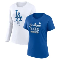 Women's Los Angeles Dodgers Fanatics Branded Royal/White Team T-Shirt Combo Set