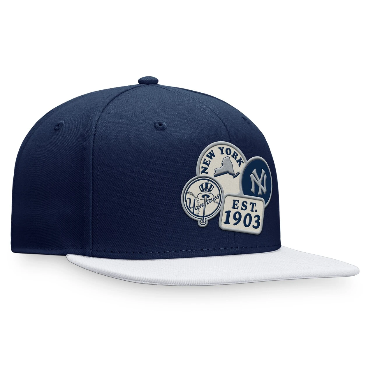 Men's New York Yankees Fanatics Branded Navy/White Heritage Patch Fitted Hat 3 Men's New York Yankees Fanatics Branded Navy/White Heritage Patch Fitted Hat - Image 3