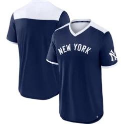 Men's New York Yankees Fanatics Branded Navy/White True Classics Walk-Off V-Neck T-Shirt