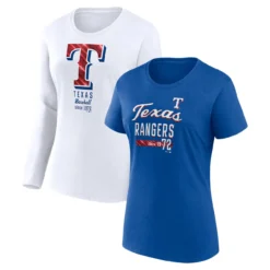 Women's Texas Rangers Fanatics Branded Royal/White Team T-Shirt Combo Set