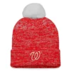 Women's Washington Nationals Fanatics Branded Red/White Iconic Cuffed Knit Hat With Pom