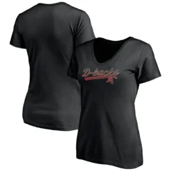 Women's Arizona Diamondbacks Fanatics Branded Black Steppin Up V-Neck T-Shirt