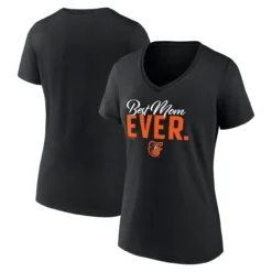 Women's Baltimore Orioles Fanatics Branded Black Mother's Day V-Neck T-Shirt