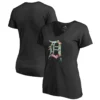 Women's Detroit Tigers Fanatics Branded Black Lovely V-Neck T-Shirt
