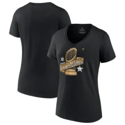 Women's Houston Astros Fanatics Branded Black 2022 World Series Champions Parade V-Neck T-Shirt